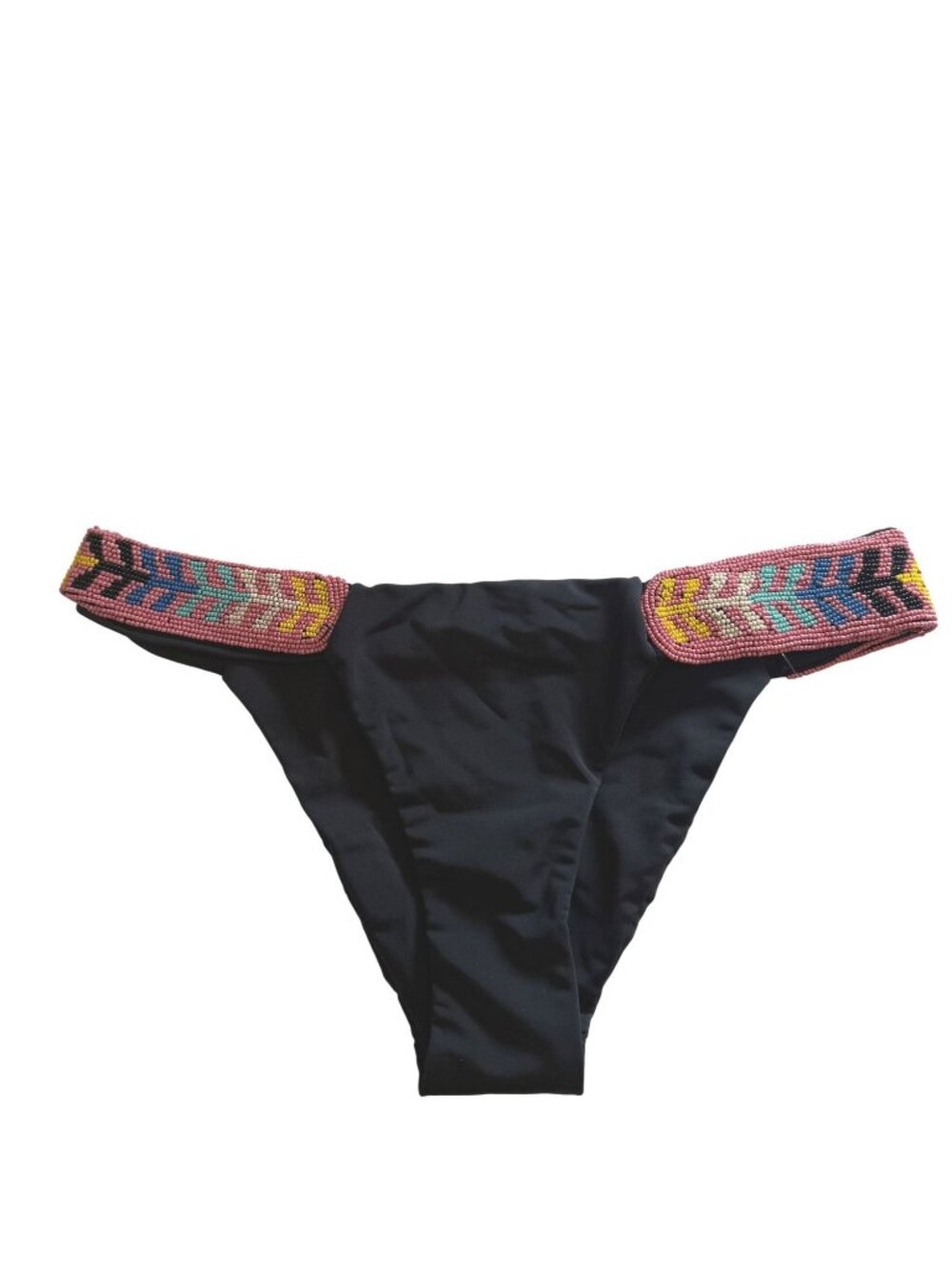 NWT Mara Hoffman Black Beaded Side Bikini Bottoms Size S $198 [jb]